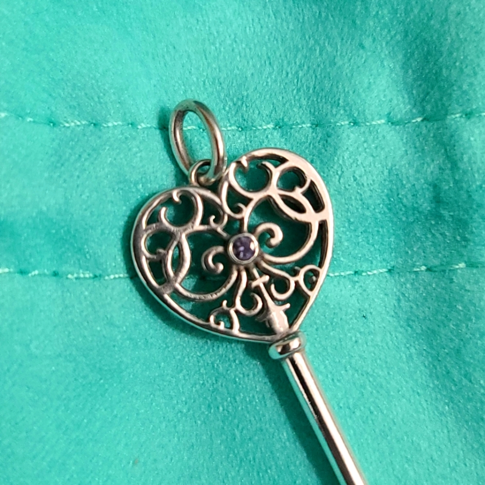 Tiffany Enchant Montana Sapphire Key Pendant